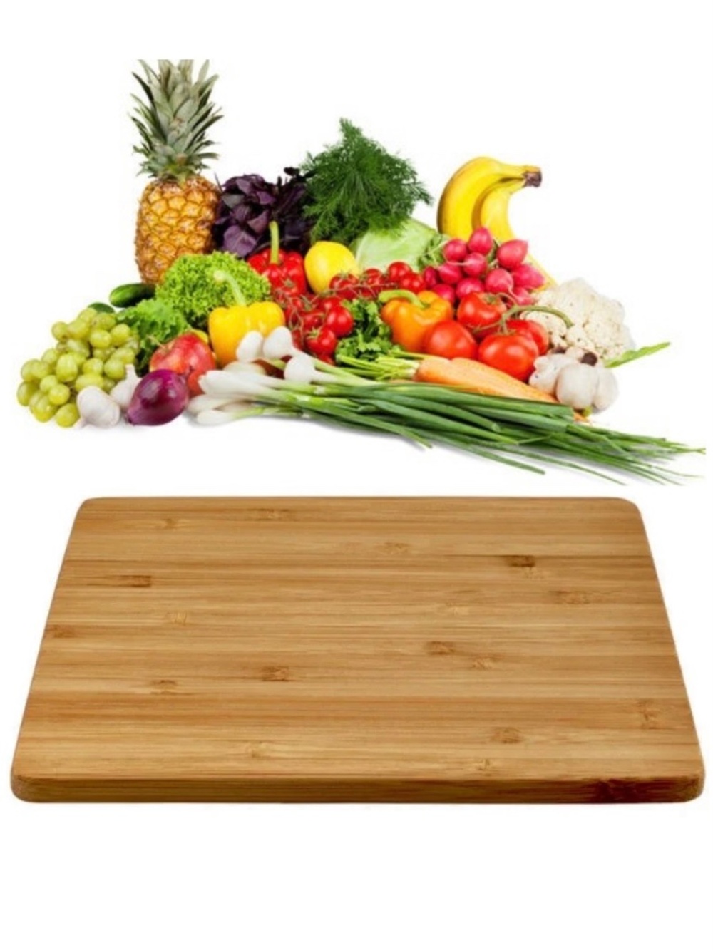 Bamboo Fruit & Vegetable Cutting Board Eco-Friendly Kitchen Serving Tray 8.75x6